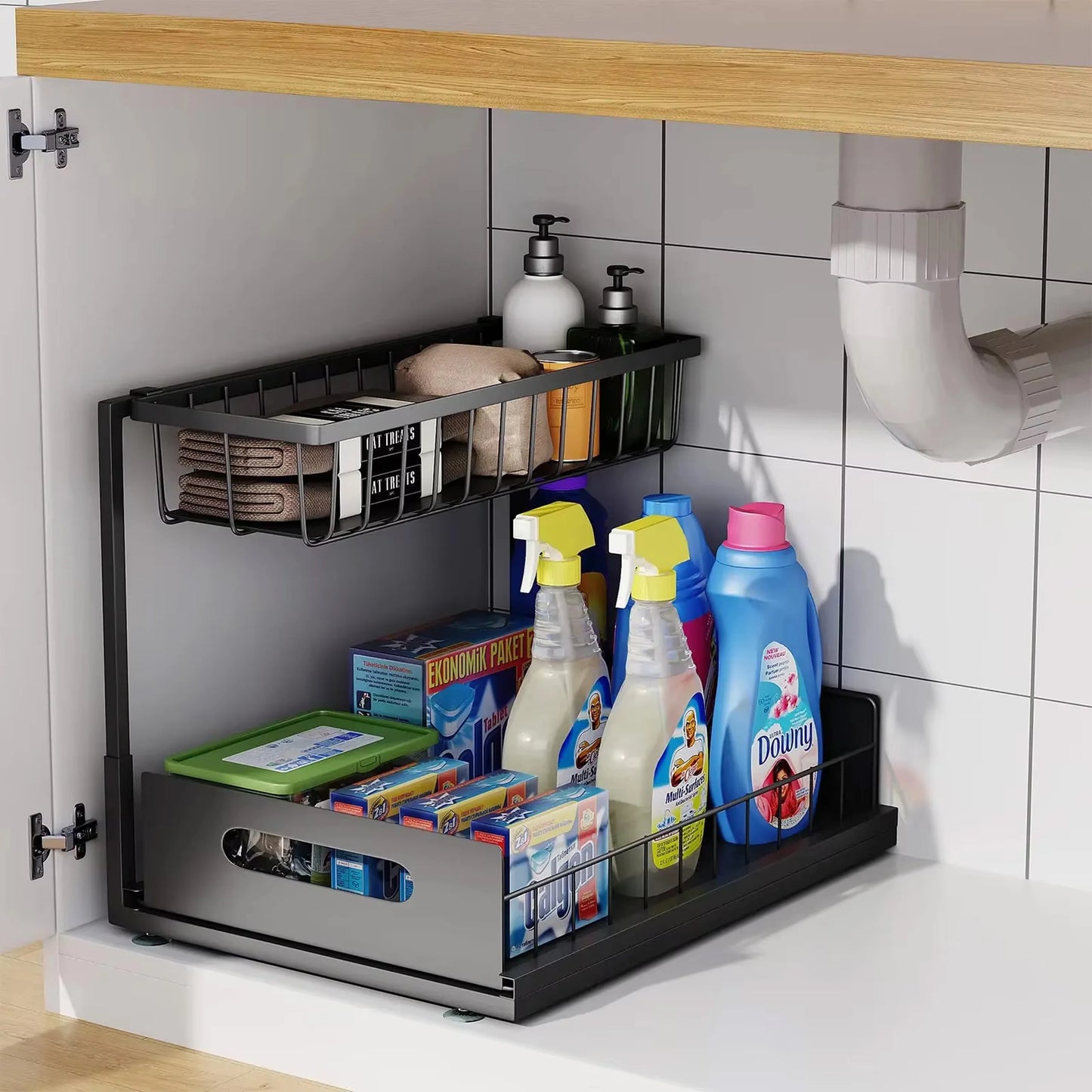 Organizador Extraíble Bajo Fregadero de 2 Niveles
